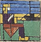 Theo van Doesburg Girl Knitting on the Harbor. oil painting on canvas